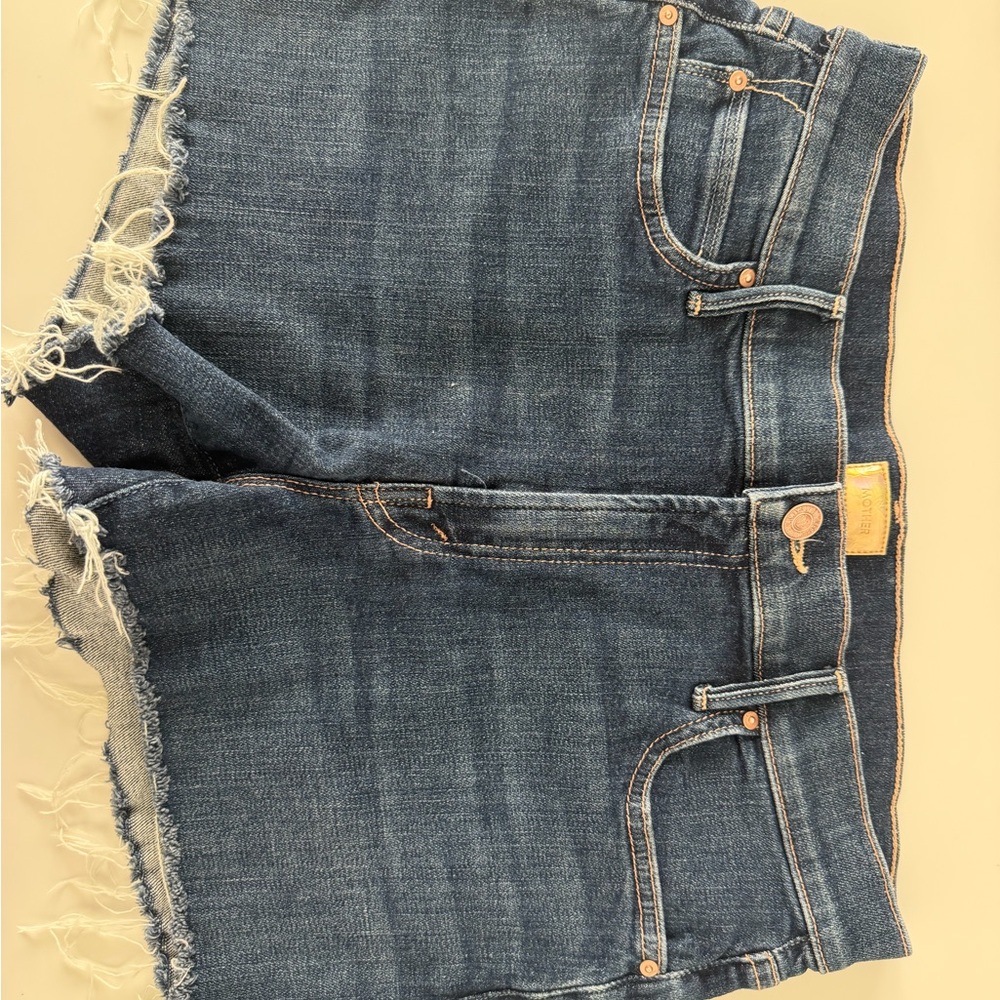 MOTHER The Charmer Fray Denim Shorts